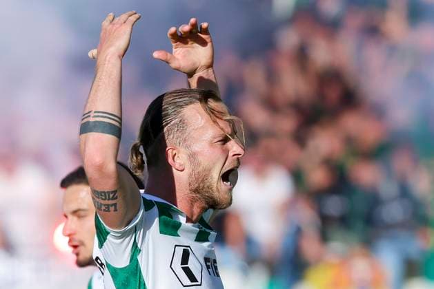 Sport Bilder des Tages Jorrit Hendrix (SC Preussen Muenster) bejubelt seinen Treffer zum 1:0, 2. Bundesliga, Preußen Münster vs Hertha BSC, Preußenstadion am 09. May 2025 in Münster, Deutschland. (Foto von Marco Steinbrenner DeFodi Images) Jorrit Hendrix (SC Preussen Muenster) celebrates after scoring his teams first goal, 2. Bundesliga, Preußen Münster vs Hertha BSC, Preußenstadion, May 9, 2025 in Münster, Germany. (Photo by Marco Steinbrenner DeFodi Images) DFB DFL REGULATIONS PROHIBIT ANY USE OF PHOTOGRAPHS AS IMAGE SEQUENCES AND OR QUASI-VIDEO.