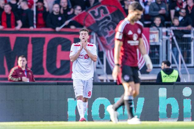 09.05.2025, Fussball, 2. Bundesliga, 33. Spieltag Saison 2024 2025, 1.FC Nürnberg - 1.FC Köln, Luca Waldschmidt (1. FC Köln) xRHR-FOTO TKx