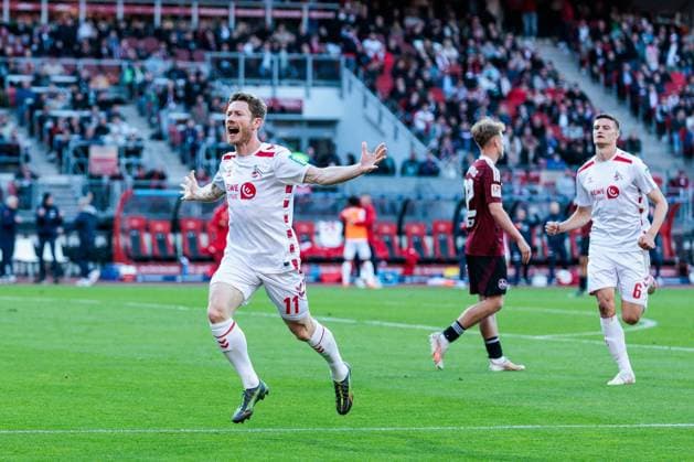 Sport Themen der Woche KW19 Sport Bilder des Tages 2. Fußball Bundesliga: 1. FC Nürnberg - 1. FC Köln; 09.05.2025 Jubel zum 1:1 durch Florian Kainz (1. FC Köln, 11) 2. Fußball Bundesliga, 1. FC Nürnberg - 1. FC Köln, Nürnberg, Max-Morlock-Stadion am 09.05.2025 DFL REGULATIONS PROHIBIT ANY USE OF PHOTOGRAPHS AS IMAGE SEQUENCES AND OR QUASI-VIDEO. *** 2 Soccer Bundesliga 1 FC Nuremberg 1 FC Cologne 09 05 2025 Cheers for the 1 1 by Florian Kainz 1 FC Cologne, 11 2 Soccer Bundesliga, 1 FC Nuremberg 1 FC Cologne, Nuremberg, Max Morlock Stadium on 09 05 2025 DFL REGULATIONS PROHIBIT ANY USE OF PHOTOGRAPHS AS IMAGE SEQUENCES AND OR QUASI VIDEO Copyright: xBEAUTIFULxSPORTS Wunderlx