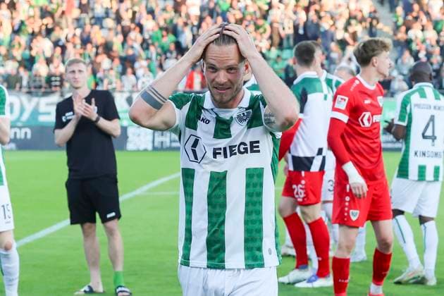 Jorrit Hendrix (SC Preussen Muenster) jubelt, 2. Bundesliga, Preußen Münster vs Hertha BSC, Preußenstadion am 09. May 2025 in Münster, Deutschland. (Foto von Marco Steinbrenner DeFodi Images) Jorrit Hendrix (SC Preussen Muenster) cheers, 2. Bundesliga, Preußen Münster vs Hertha BSC, Preußenstadion, May 9, 2025 in Münster, Germany. (Photo by Marco Steinbrenner DeFodi Images) DFB DFL REGULATIONS PROHIBIT ANY USE OF PHOTOGRAPHS AS IMAGE SEQUENCES AND OR QUASI-VIDEO.