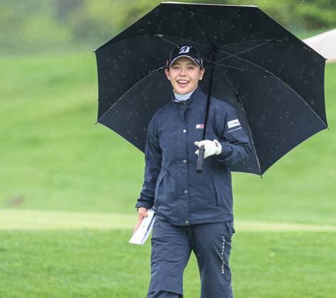 May 09, 2025: Yuri Yoshida of Japan approaches the tee box during the second round of the Mizuho Americas Open at Liberty National Golf Club in Jersey City, NJ. CSM Jersey City United States of America - ZUMAc04_ 20250509_zma_c04_004 Copyright: xMikexLangishx