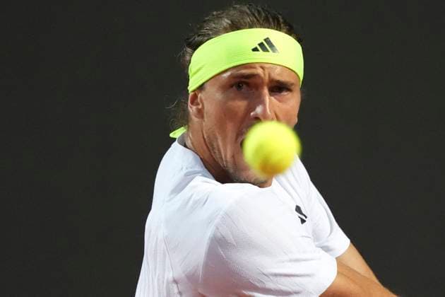 Alexander Zverev of Germany during the match against Camilo Ugo Carabelli of Argentina at the Internazionali BNL d Italia 2025 tennis tournament at Foro Italico in Rome, Italy on May 9, 2025. Alexander Zverev won 6-2, 6-1. AntoniettaxBaldassarre
