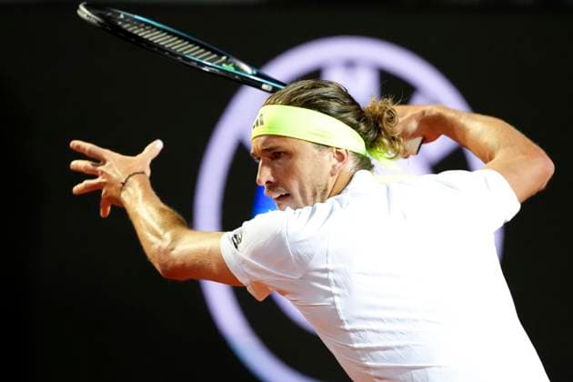 Alexander Zverev of Germany during the match against Camilo Ugo Carabelli of Argentina at the Internazionali BNL d Italia 2025 tennis tournament at Foro Italico in Rome, Italy on May 9, 2025. Alexander Zverev won 6-2, 6-1. AntoniettaxBaldassarre