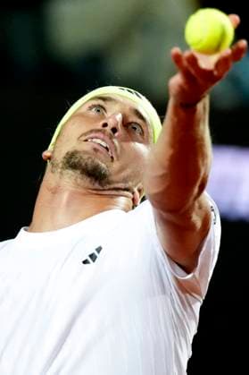 Alexander Zverev of Germany serves during the match against Camilo Ugo Carabelli of Argentina at the Internazionali BNL d Italia 2025 tennis tournament at Foro Italico in Rome, Italy on May 9, 2025. Alexander Zverev won 6-2, 6-1. AntoniettaxBaldassarre