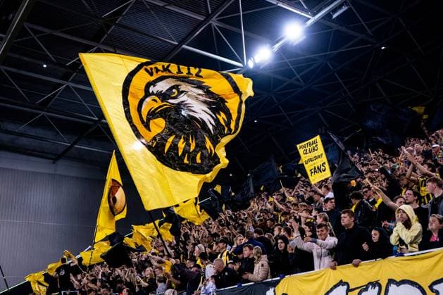 ARNHEM, 9-5-2025 , Stadium GelreDome, football, Keukenkampioen divisie, season 2024 2025, Vitesse supporters show their support during the match Vitesse - FC Den Bosch Vitesse - FC Den Bosch  x29165716x Copyright: