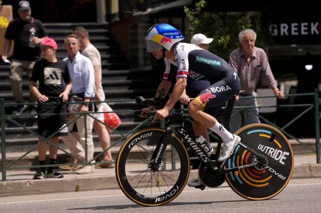 Roglic Primoz of Red Bull - Bora - Hansgrohe during the trial of the stage 2 of the Giro d™Italia from Tirana (Tirane) to Tirana (Tirane) Tudor ITT (Individual Time Trial) Albania - Saturday, May 10, 2025. - cycling.  Copyright: xFabioxFerrari LaPressex