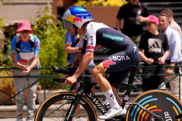 Roglic Primoz of Red Bull - Bora - Hansgrohe during the trial of the stage 2 of the Giro d™Italia from Tirana (Tirane) to Tirana (Tirane) Tudor ITT (Individual Time Trial) Albania - Saturday, May 10, 2025. - cycling.  Copyright: xFabioxFerrari LaPressex
