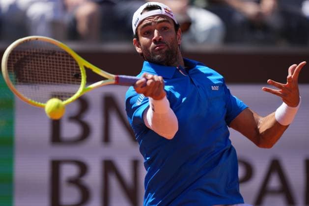 Matteo Berrettini (ITA) during the 2th round against Jacob Fearnley (GBR) of the ATP, Tennis Herren Master 1000 Internazionali BNL d™Italia tournament at Foro Italico on May 10, 2025 (Alfredo Falcone LaPresse)  Copyright: xAlfredoxFalcone LaPressex