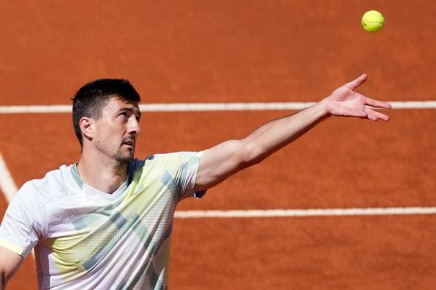 Sebastian Ofner of Austria during the match against Frances Tiafoe of United States at the Internazionali BNL d Italia 2025 tennis tournament at Foro Italico in Rome, Italy on may 10, 2025. AntoniettaxBaldassarre