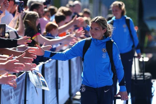 10th May 2025; Stamford Bridge, London, England; Womens Super League Football, Chelsea versus Liverpool; Johanna Rytting Kaneryd of Chelsea arriving at the stadium ahead of the match  ActionPlus12784835 KatiexChan