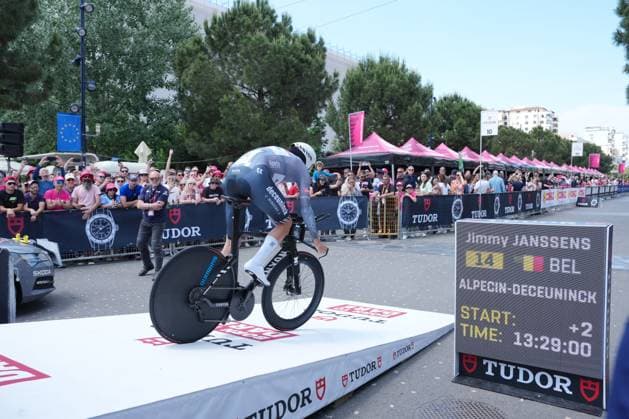 Janssens Jimmy of Alpecin-Deceuninck during the stage 2 of the Giro d™Italia from Tirana (Tirane) to Tirana (Tirane) Tudor ITT (Individual Time Trial) Albania - Saturday, May 10, 2025. - cycling.  Copyright: xGianxMattiaxD Alberto LaPressex