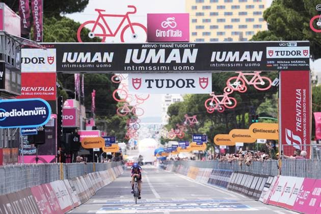 Markl Niklas of Team Picnic Postnl during the stage 2 of the Giro d™Italia from Tirana (Tirane) to Tirana (Tirane) Tudor ITT (Individual Time Trial) Albania - Saturday, May 10, 2025. - cycling.  Copyright: xMassimoxPaolone LaPressex