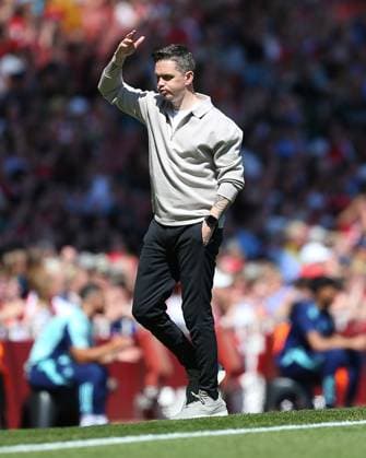 North London, England, May 10 2025: Head coach of Manchester United, ManU Marc Skinner reacts to a missed opportunity during the Barclays Womens Super League game between Arsenal and Manchester United at Emirates Stadium in North London, England. (Jay Patel SPP) Copyright: xJayxPatel SPPx spp-en-JaPa-ARSvMU_20250510_0079