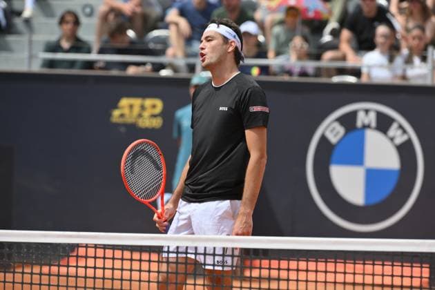 10th May 2025; Foro Italico, Rome, Italy: ATP, Tennis Herren 1000 Tennis Masters Rome, Day 4; Taylor Fritz (USA) in action during the match  ActionPlus12785171 AllShotLive