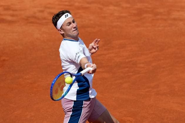 Casper Ruud of Norway during the match against Alexander Bublik Kazakhstan at the Internazionali BNL d Italia 2025 tennis tournament at Foro Italico in Rome, Italy on may 10, 2025. AntoniettaxBaldassarre