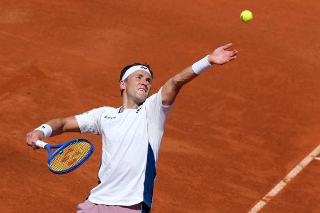 Casper Ruud of Norway during the match against Alexander Bublik Kazakhstan at the Internazionali BNL d Italia 2025 tennis tournament at Foro Italico in Rome, Italy on may 10, 2025. AntoniettaxBaldassarre