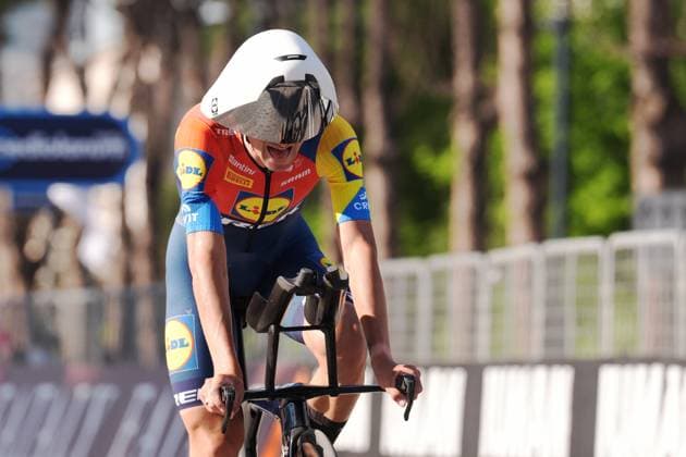 Ciccone Giulio of Lidl-Trek during the stage 2 of the Giro d™Italia from Tirana (Tirane) to Tirana (Tirane) Tudor ITT (Individual Time Trial) Albania - Saturday, May 10, 2025. - cycling.  Copyright: xMassimoxPaolone LaPressex