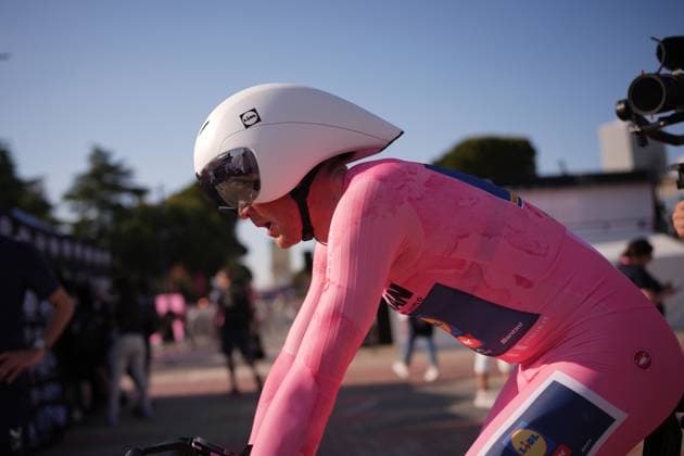 Pedersen Mads of Lidl-Trek, pink jersey, during the stage 2 of the Giro d™Italia from Tirana (Tirane) to Tirana (Tirane) Tudor ITT (Individual Time Trial) Albania - Saturday, May 10, 2025. - cycling.  Copyright: xMarcoxAlpozzi LaPressex