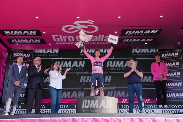 Roglic Primoz of Red Bull - Bora - Hansgrohe, pink jersey, during the stage 2 of the Giro d™Italia from Tirana (Tirane) to Tirana (Tirane) Tudor ITT (Individual Time Trial) Albania - Saturday, May 10, 2025. - cycling.  Copyright: xGianxMattiaxD Alberto LaPressex