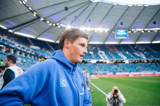 Fußball I Herren I Saison 2024-2025 I 2. Bundesliga I 33. Spieltag I Hamburger SV - SSV Ulm I 10.05.2025 Merlin Polzin (Trainer, Hamburger SV) im Fokus. Hamburg Volksparkstadion Hamburg Deutschland