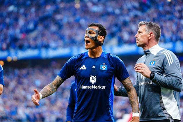 Davie Selke (Hamburger SV, 27) GER, Hamburger SV vs. SSV Ulm, Fussball, 2. Bundesliga, Spieltag 33, Saison 2024 2025, 10.05.2025 DFL REGULATIONS PROHIBIT ANY USE OF PHOTOGRAPHS AS IMAGE SEQUENCES AND OR QUASI-VIDEO GER, Hamburger SV vs. SSV Ulm, Fussball, 2. Bundesliga, Spieltag 33, Saison 2024 2025, 10.05.2025 Hamburg