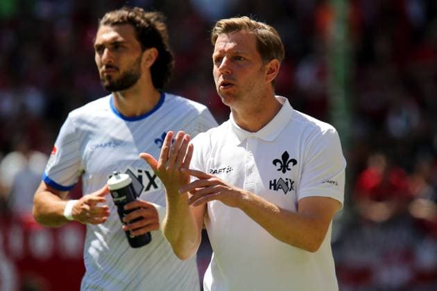 11.05.2025, xmohx, Fussball 2.Bundesliga, 1.FC Kaiserslautern - SV Darmstadt 98 v.l. Trainer Florian Kohfeldt (SV Darmstadt 98) (DFL DFB REGULATIONS PROHIBIT ANY USE OF PHOTOGRAPHS as IMAGE SEQUENCES and or QUASI-VIDEO) Kaiserslautern