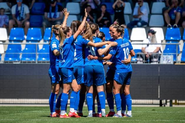 Google Pixel Frauen-Bundesliga, TSG Hoffenheim - FC Carl Zeiss Jena; 11.05.2025 Jubel nach dem Tor zum 2:0 durch Selina Cerci (TSG Hoffenheim, 29) Google Pixel Frauen-Bundesliga, TSG Hoffenheim - FC Carl Zeiss Jena, am 11.05.2025 im Dietmar-Hopp-Stadion in Hoffenheim. DFB REGULATIONS PROHIBIT ANY USE OF PHOTOGRAPHS AS IMAGE SEQUENCES AND OR QUASI-VIDEO. Copyright: xBEAUTIFULxSPORTS Gelhardtx
