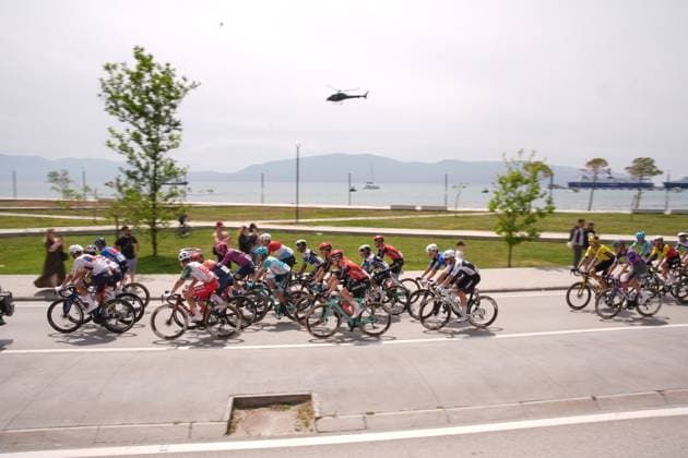 The start during the stage 3 of the Giro d™Italia from Valona (Vlore) to Valona (Vlore) Albania - Sunday, May 11, 2025. - cycling.  Copyright: xMarcoxAlpozzix