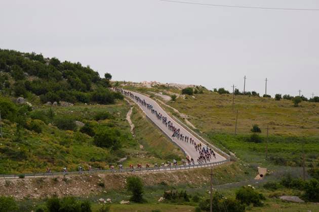The pack rides during the stage 3 of the Giro d™Italia from Valona (Vlore) to Valona (Vlore) Albania - Sunday, May 11, 2025. - cycling.  Copyright: xFabioxFerrari LaPressex
