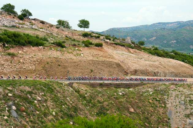 The pack rides during the stage 3 of the Giro d™Italia from Valona (Vlore) to Valona (Vlore) Albania - Sunday, May 11, 2025. - cycling.  Copyright: xFabioxFerrari LaPressex