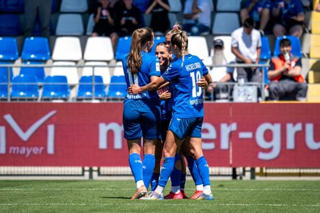 Google Pixel Frauen-Bundesliga, TSG Hoffenheim - FC Carl Zeiss Jena; 11.05.2025 Jubel nach dem Tor zum 2:0 durch Selina Cerci (TSG Hoffenheim, 29) Google Pixel Frauen-Bundesliga, TSG Hoffenheim - FC Carl Zeiss Jena, am 11.05.2025 im Dietmar-Hopp-Stadion in Hoffenheim. DFB REGULATIONS PROHIBIT ANY USE OF PHOTOGRAPHS AS IMAGE SEQUENCES AND OR QUASI-VIDEO. Copyright: xBEAUTIFULxSPORTS Gelhardtx