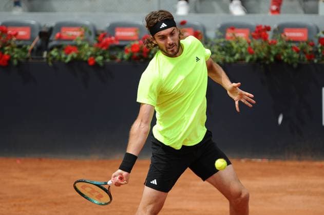 Foto IPP Cavaliere Emiliano. Roma 11 05 2025. Tennis Internazionali d Italia 2025. Nella foto: Stefanos Tsitsipas. Italy Photo Press - World Copyright italy ITALY  Copyright: xR4924_italyphotopressx