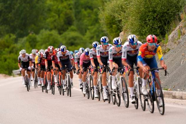 The pack rides during the stage 3 of the Giro d™Italia from Valona (Vlore) to Valona (Vlore) Albania - Sunday, May 11, 2025. - cycling.  Copyright: xFabioxFerrari LaPressex
