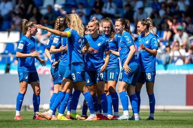 Google Pixel Frauen-Bundesliga, TSG Hoffenheim - FC Carl Zeiss Jena; 11.05.2025 Jubel nach dem Tor von Selina Cerci (TSG Hoffenheim, 29) zum 3:0 Google Pixel Frauen-Bundesliga, TSG Hoffenheim - FC Carl Zeiss Jena, am 11.05.2025 im Dietmar-Hopp-Stadion in Hoffenheim. DFB REGULATIONS PROHIBIT ANY USE OF PHOTOGRAPHS AS IMAGE SEQUENCES AND OR QUASI-VIDEO. Copyright: xBEAUTIFULxSPORTS Gelhardtx