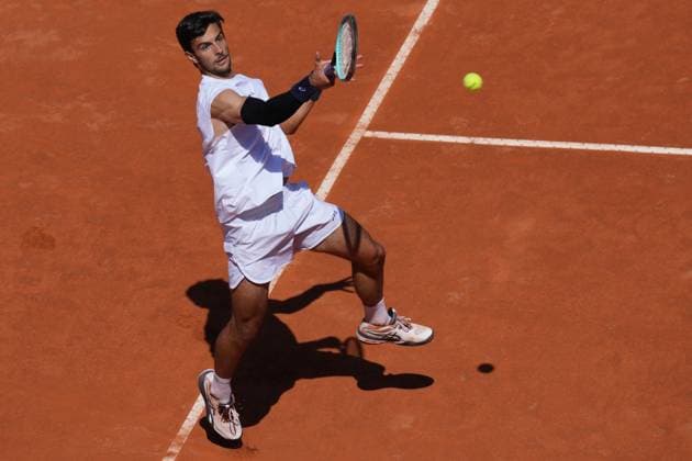 Lorenzo Musetti (ITA) during the 3th round against Brandon Nakashima (USA) of the ATP, Tennis Herren Master 1000 Internazionali BNL d™Italia tournament at Foro Italico on May 11, 2025 (Alfredo Falcone LaPresse)  Copyright: xAlfredoxFalcone LaPressex