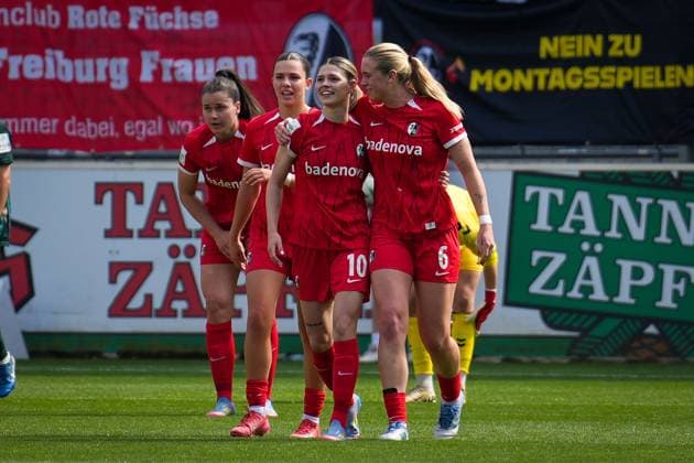 Fussball, Google Pixel Frauen-Bundesliga, 22 .Spieltag, 2024 2025, SC Freiburg vs. Werder Bremen, 11.03.2025, Dreisamstadion, Freiburg,: Eileen Campbell (SC Freiburg, Frauen 10) Tor, Torjubel, Emotionen, Torschuss, Freude, Jubel, Freiburg Dreisamstadion Baden-Württemberg Deutschland Copyright: xFINLEYxMÖRCHx