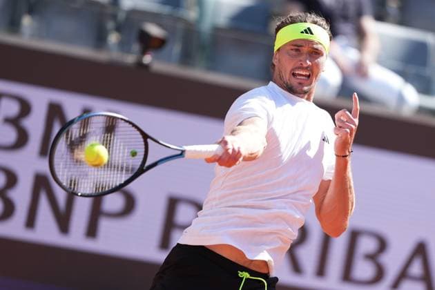 Alexander Zverev of Germany during the match against Vilius Gaubas of Lithuania at the Internazionali BNL d Italia 2025 tennis tournament at Foro Italico in Rome, Italy on may 11, 2025. AntoniettaxBaldassarre