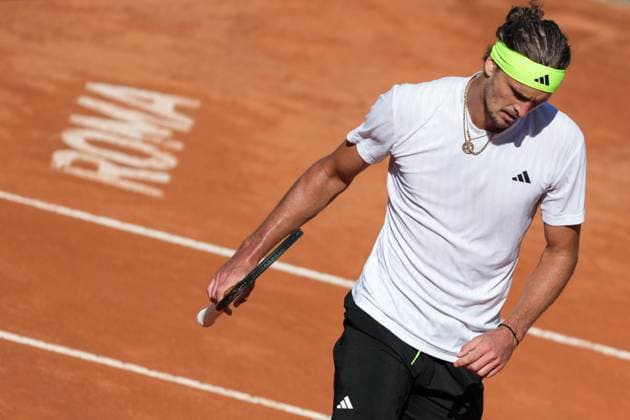 Alexander Zverev of Germany during the match against Vilius Gaubas of Lithuania at the Internazionali BNL d Italia 2025 tennis tournament at Foro Italico in Rome, Italy on may 11, 2025. AntoniettaxBaldassarre