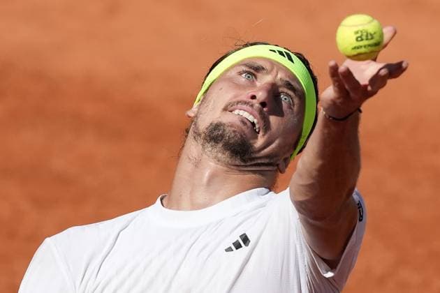 Alexander Zverev of Germany during the match against Vilius Gaubas of Lithuania at the Internazionali BNL d Italia 2025 tennis tournament at Foro Italico in Rome, Italy on may 11, 2025. AntoniettaxBaldassarre