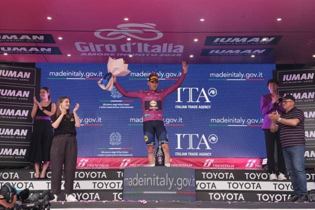 Pedersen Mads, cyclamen jersey, during the stage 3 of the Giro d™Italia from Valona (Vlore) to Valona (Vlore) Albania - Sunday, May 11, 2025. - cycling.  Copyright: xMassimoxPaolone LaPressex