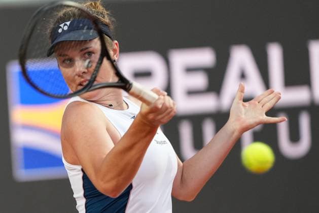 Linda Noskova of Czech Republic during the match against Erika Andreeva of Russia at the Internazionali BNL d Italia 2025 tennis tournament at Foro Italico in Rome, Italy on may 11, 2025. AntoniettaxBaldassarre