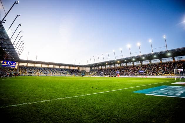 DUNAJSKA STREDA - SPARTAK TRNAVA General view of the MOL Arena DAC Arena during the 9th round of Championship group of the Nike liga match between DAC Dunajska Streda and FC Spartak Trnava. Dunajska Streda, Slovakia, May 11, 2025. Copyright: xx dac_spa014