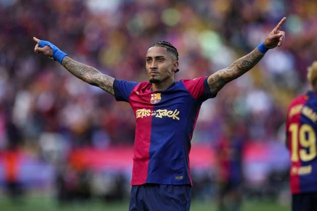 Raphina FC Barcelona, Barca celebrates after scoring a goal, during the LaLiga match between FC Barcelona and Real Madrid at Olimpic Lluis Companys on May 11, 2025 in Barcelona, Spain. (Photo by Xavi Bonilla DeFodi Images)