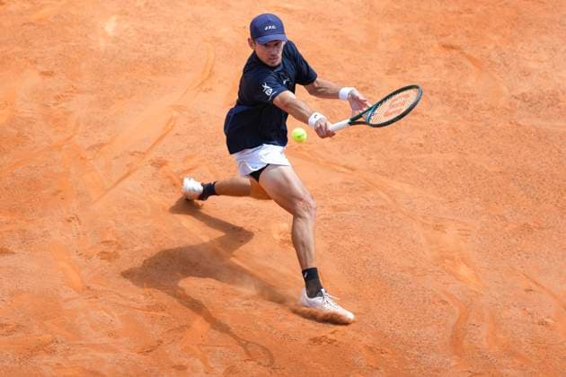 Alex de Minaur of Australia during the match against Hugo Dellien of Bolivia at the Internazionali BNL d Italia 2025 tennis tournament at Foro Italico in Rome, Italy on May 12, 2025. Alex de Minaur won 6-4, 6-4 over Hugo Dellenof. AntoniettaxBaldassarre