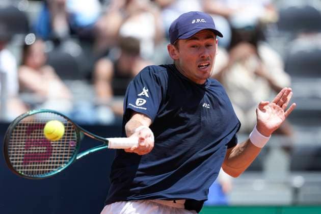 Alex de Minaur of Australia during the match against Hugo Dellien of Bolivia at the Internazionali BNL d Italia 2025 tennis tournament at Foro Italico in Rome, Italy on May 12, 2025. Alex de Minaur won 6-4, 6-4 over Hugo Dellenof. AntoniettaxBaldassarre