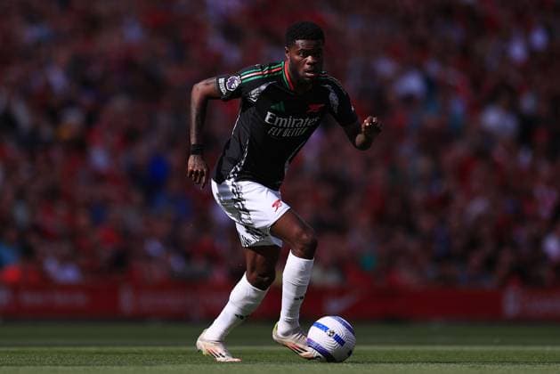 Football - Premier League - Liverpool v Arsenal 11th May 2025 - Premier League - Liverpool v Arsenal - Thomas Partey of Arsenal - Photo: Simon Stacpoole Offside. Liverpool UK Copyright: xSimonxStacpoolexOffside