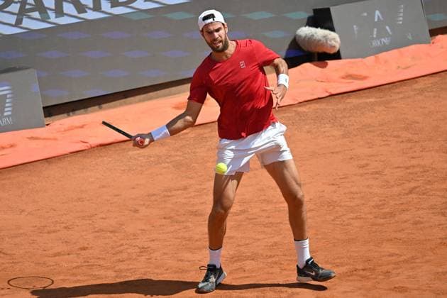 Karen Khachanov during the Internazionali BNL d Italia 2025 at Foro Italico, Italy, May 13rd, 2025 Mattia Vian during Internazionali BNL d Italia, International Tennis match in Rome, Italy, May 13 2025  Copyright: xMattiaxVian IPAxSportx xipa-agency.netx xx IPA_57611752 IPA_Agency_IPA57611752
