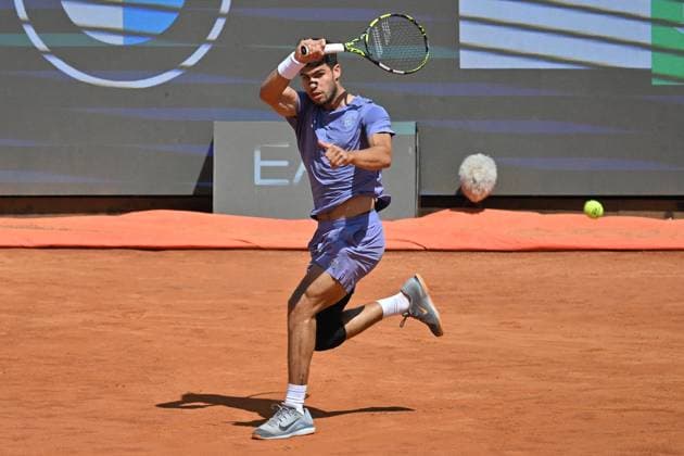 Carlos Alcaraz during the Internazionali BNL d Italia 2025 at Foro Italico, Italy, May 13rd, 2025 Mattia Vian during Internazionali BNL d Italia, International Tennis match in Rome, Italy, May 13 2025  Copyright: xMattiaxVian IPAxSportx xipa-agency.netx xx IPA_57611759 IPA_Agency_IPA57611759