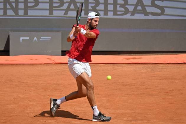 Karen Khachanov during the Internazionali BNL d Italia 2025 at Foro Italico, Italy, May 13rd, 2025 Mattia Vian during Internazionali BNL d Italia, International Tennis match in Rome, Italy, May 13 2025  Copyright: xMattiaxVian IPAxSportx xipa-agency.netx xx IPA_57611760 IPA_Agency_IPA57611760