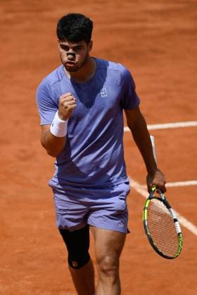 Foto IPP Cavaliere Emiliano. Roma 13 05 2025. Tennis Internazionali d Italia 2025. Nella foto: Carlos Alcaraz. Italy Photo Press - World Copyright italy ITALY  Copyright: xR4924_italyphotopressx